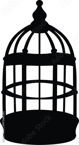 Bird cage silhouette, Bird cage silhouette vector, vintage birdcages with bird, bird cage icon