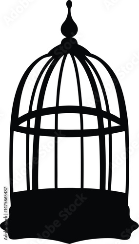 Bird cage silhouette, Bird cage silhouette vector, vintage birdcages with bird, bird cage icon