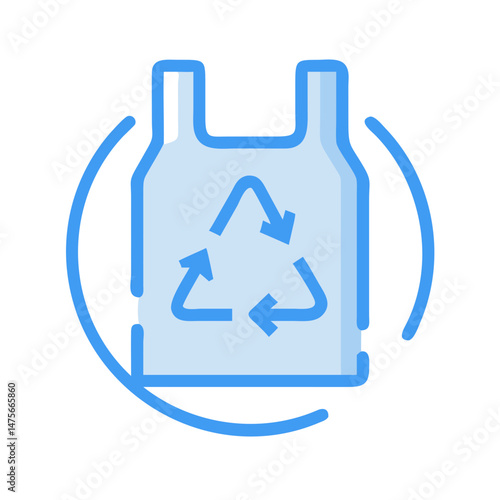 Recycle Plastic Bag Icon Illustration, Environmentally Friendly Concept