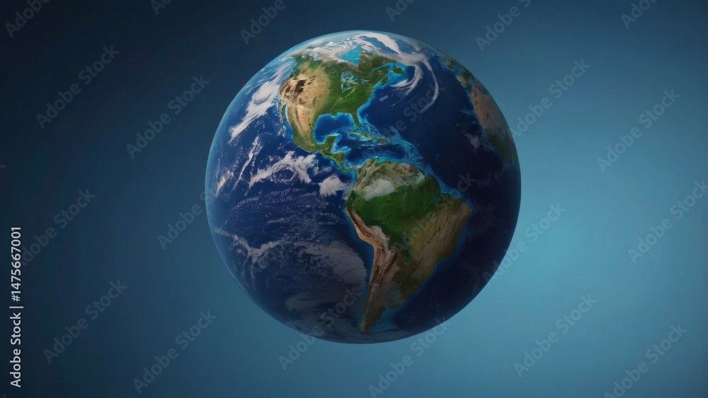 Fototapeta premium Earth Globe on Blue Background
