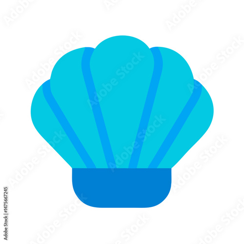 Blue Sea Shell Illustration on a Black Background