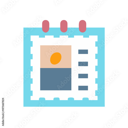 Flat Design Calendar Icon Vector, Reminder and Schedule