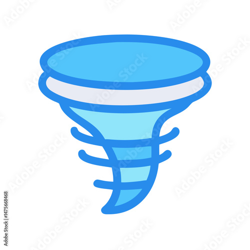 Blue Cartoon Tornado Illustration on a Black Background