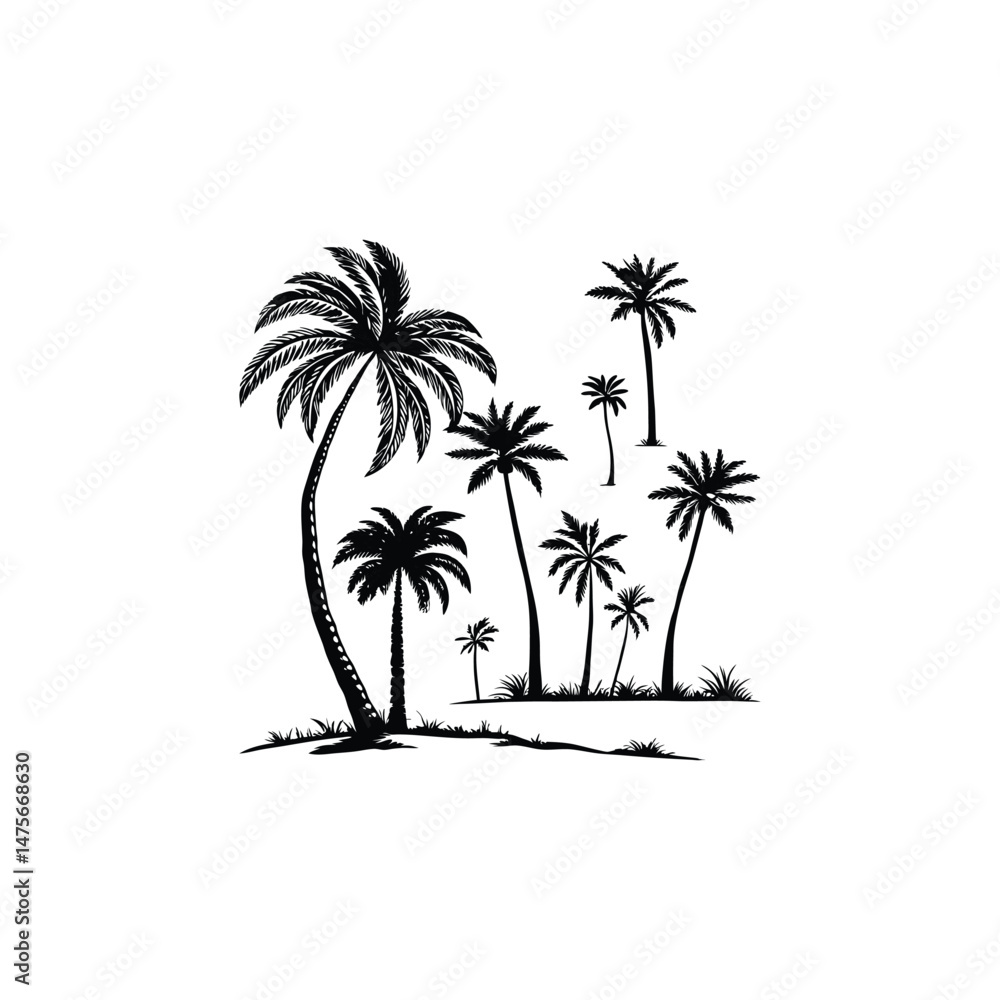 Fototapeta premium vector illustration of palm trees