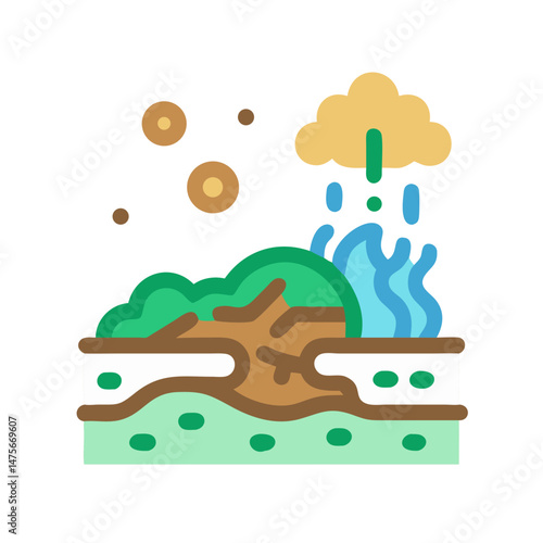 Desertification and Land Degradation Illustration with Drought Concept