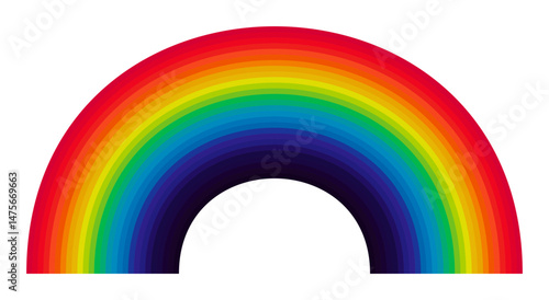 Rainbow Vector Illustration. Multicolour Rainbow Shape. Colour Spectrum Rainbow for Pride Month Decoration.