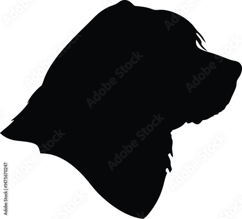 Retriever silhouette, Line art vector illustration of a Golden Retriever with a soft wavy coat and standing happily