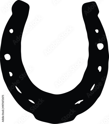 Horse shoe silhouette, Horse shoe vector style silhouette art