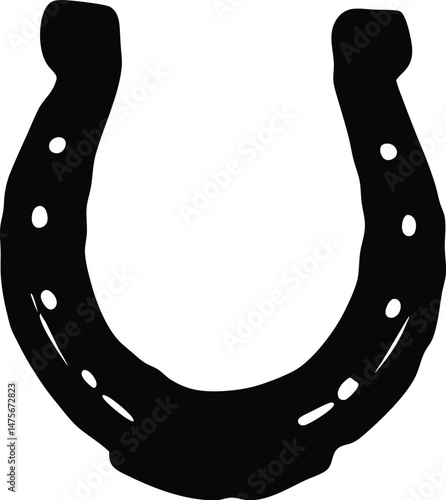 Horse shoe silhouette, Horse shoe vector style silhouette art