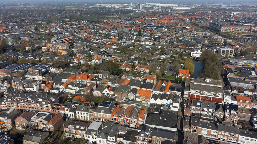 Obraz premium Aerial View of Tiel Old Town City Center