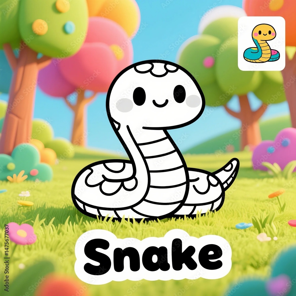 Fototapeta premium the outline snake for coloring books