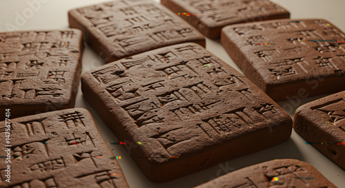 Ancient Cuneiform Tablets Displaying Intricate Historical Script From Mesopotamia Period