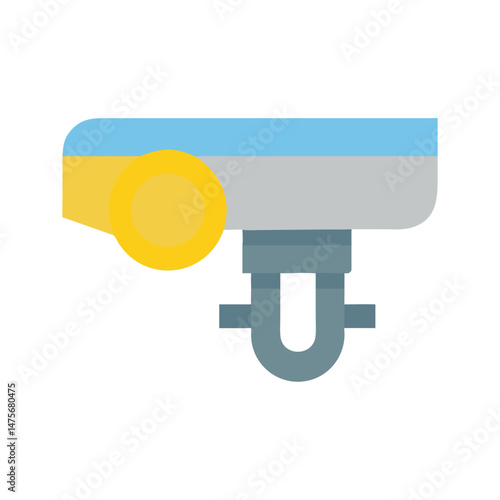 Flat Icon Style Surveillance Camera for Security Purposes