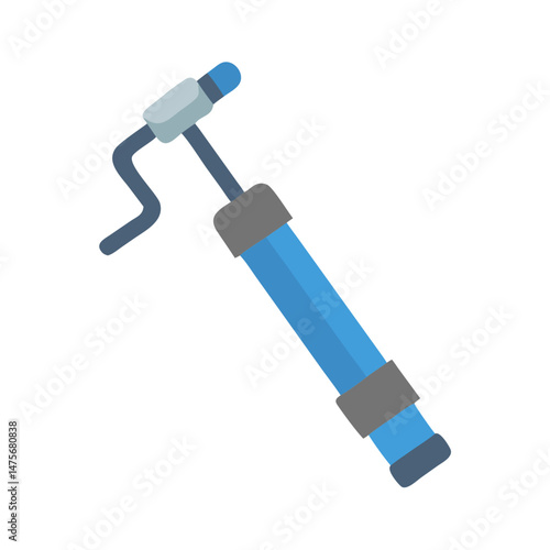 Blue and gray grease gun tool illustration on black