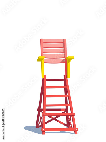 Tall lifeguard chair vector isolated illustration