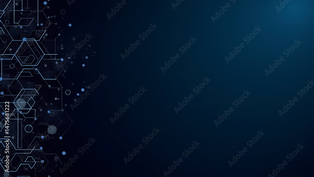 Obraz premium Abstract Dark Blue Technology Network Background.
