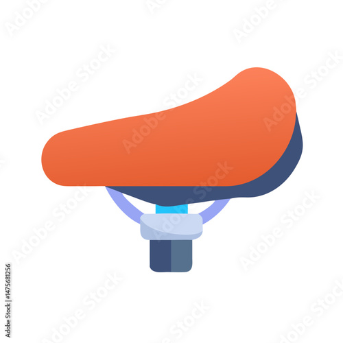 Stylized bicycle seat illustration on a black background