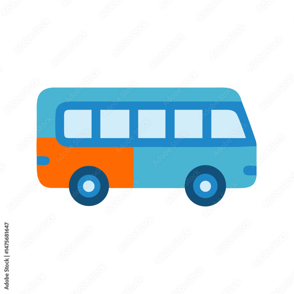 Retro Styled Van Icon Illustration on Black Background Retro Styled Van Icon Illustration on Black Background