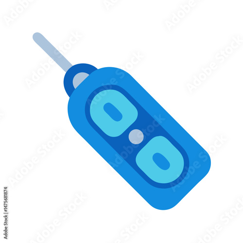 Blue Digital Thermometer Illustration on Black Background