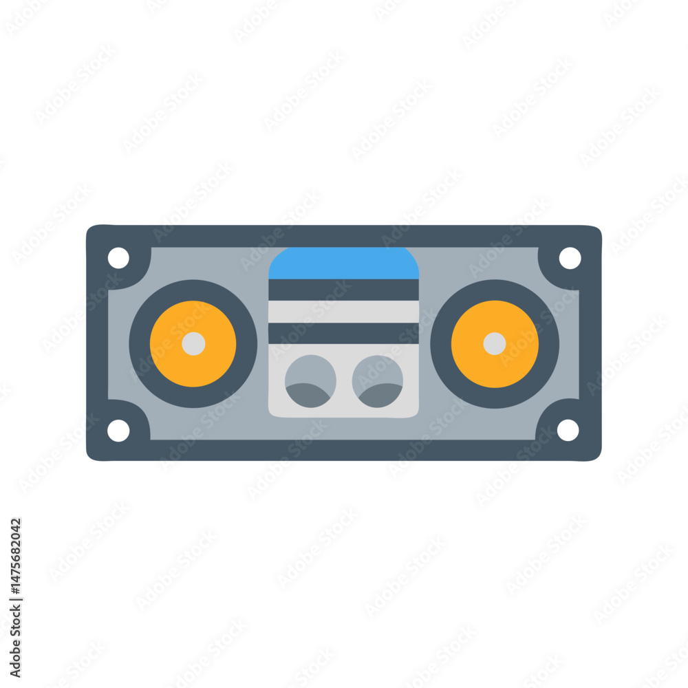 Fototapeta premium Retro Boombox Icon - 80s, 90s Music Player