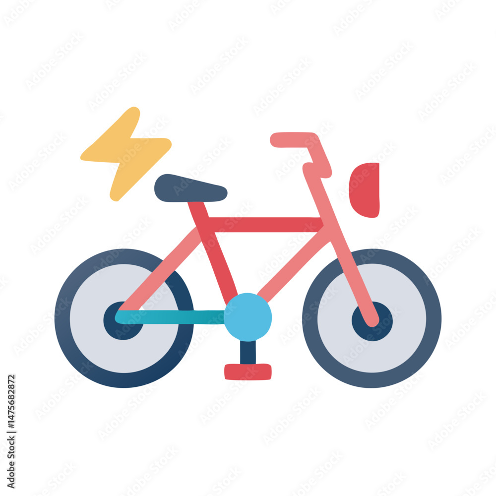 Modern flat design of an electric bicycle icon Modern flat design of an electric bicycle icon