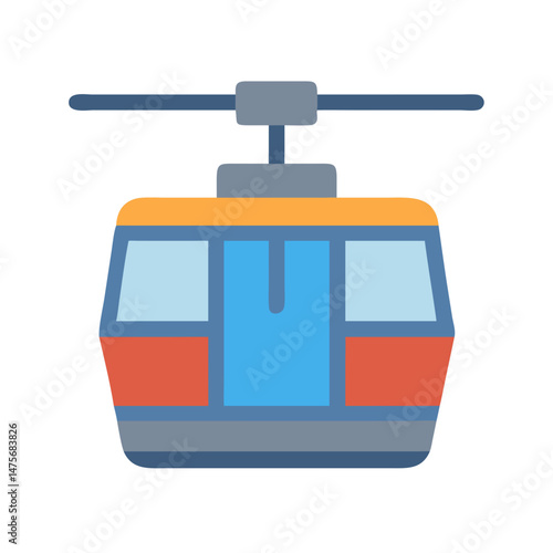 Isolated graphic of a modern cable car cabin