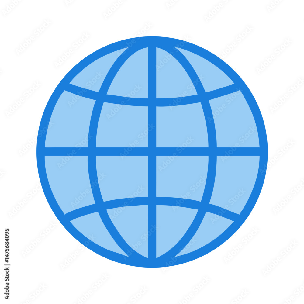 Blue World Globe Icon on Black Background Illustration Blue World Globe Icon on Black Background Illustration