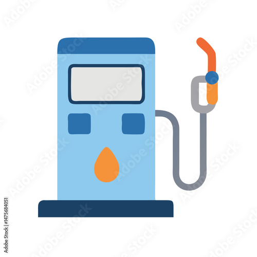 Gas pump illustration on black background, easy to edit