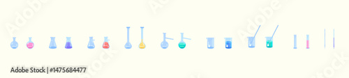 Science lab equipment illustrations – beakers, pipettes, flasks, test tubes and more