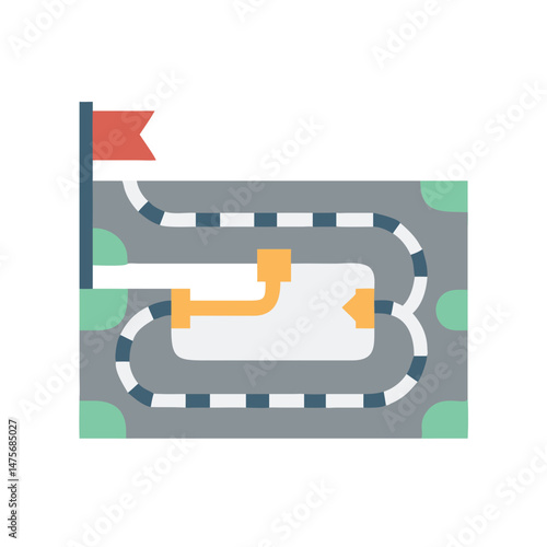 Race Track Map, Finish Line, Racing Arena Design