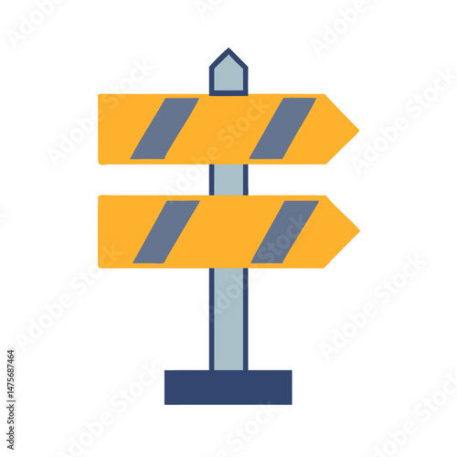 Directional sign with two arrows pointing opposite ways