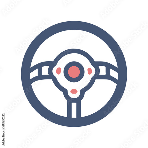 Free Download Blue and Pink Steering Wheel Icon on Black Background - GFXLoad