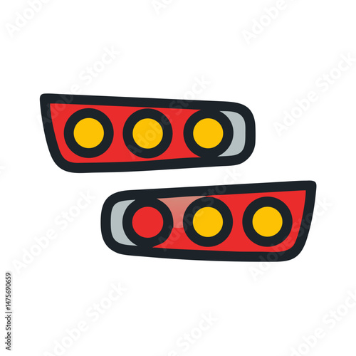 Tail Light Vector Image on a Black Background