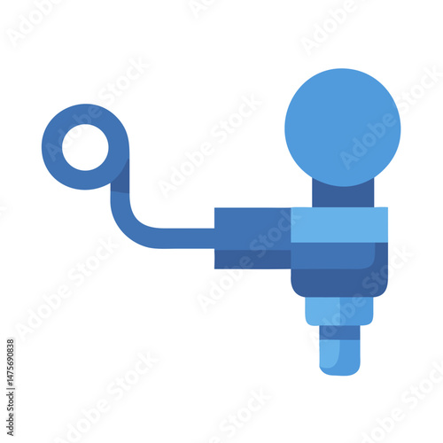 Blue industrial fitting icon on black background design