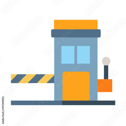 Isolated toll booth icon on black background