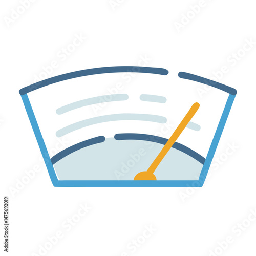 Stylized windshield wiper cleaning a car window illustration