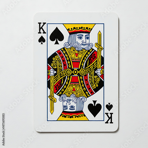 Detailed King of Spades Playing Card with Intricate Design and Royal Imagery