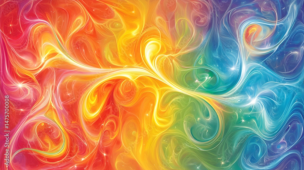 Vibrant rainbow swirls, abstract art background, cosmic energy, design element Vibrant rainbow swirls, abstract art background, cosmic energy, design element