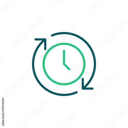 Refresh time icon. Time sync icon vector. Clock icon. Time icon.
