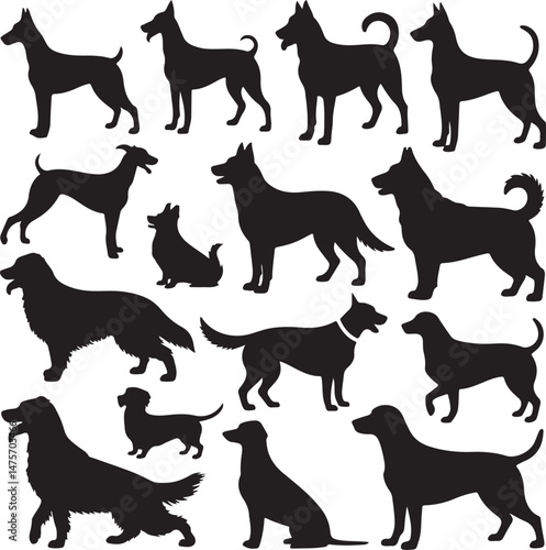 dog silhouette, puppy silhouette, pet silhouette, dog art, dog clipart, dog cut file, pet cut file, dog vector, puppy clipart, dog outline, dog svg, pet svg, dog lover gift, dog digital art,