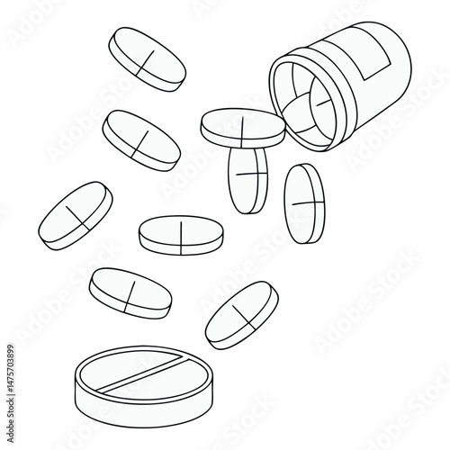 "Vector of Light Gray Capsules Falling – Clean Abstract Background with Floating Oval Shapes"

