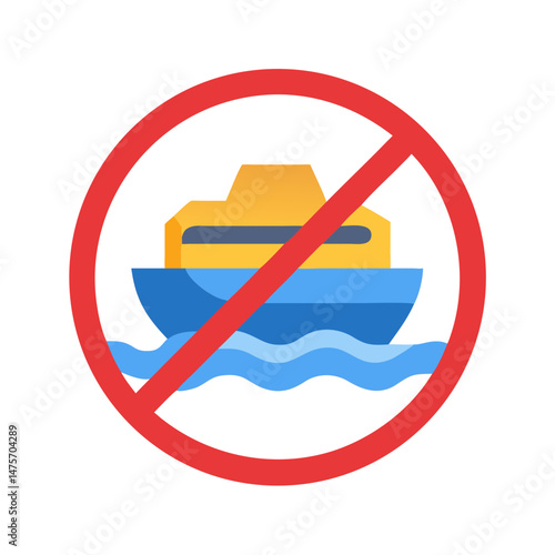 No cruise ship allowed graphic on black background design