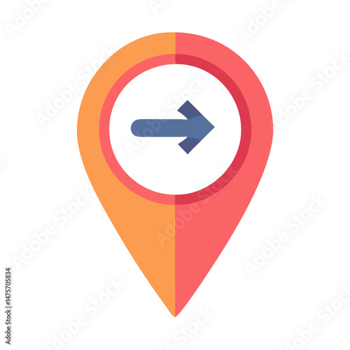 Free Download Navigation pin icon with an arrow on black background - GFXLoad