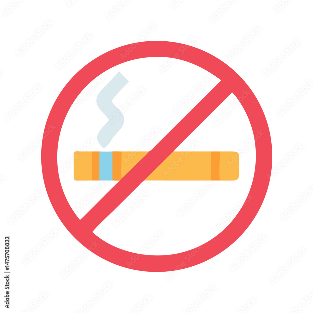 No smoking sign symbol illustration on a black background No smoking sign symbol illustration on a black background