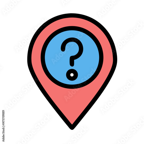 Location pin with question mark icon vector illustration