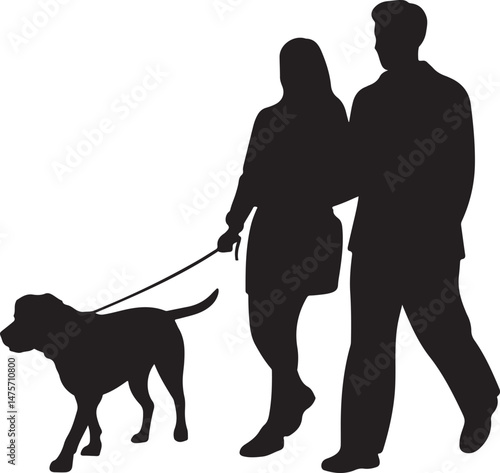 A striking black silhouette of a dog with a long tail sniffing the ground. It captures the simple, 
yet powerful, beauty of canine companionship. 