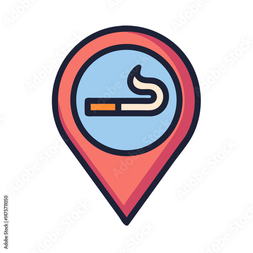 Free Download Smoking area location pin icon vector illustration isolated - GFXLoad