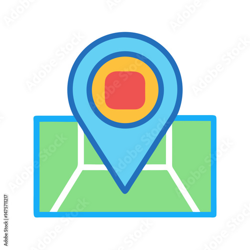 Location pointer on a map flat vector illustration icon