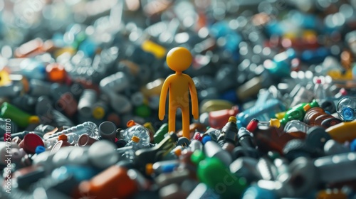 Wallpaper Mural Stick Figure Handling Waste Management: A stick figure organizing waste disposal in an industrial facility, ensuring proper environmental compliance and efficient operations.
 Torontodigital.ca