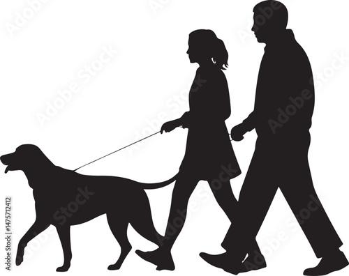 A striking black silhouette of a dog with a long tail sniffing the ground. It captures the simple, 
yet powerful, beauty of canine companionship. 